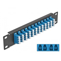 Krosownica światłowodowa 10" 12-portowa LC Quad 1U czarna Delock 66776