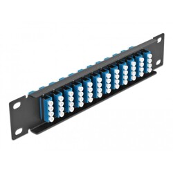 Krosownica światłowodowa 10" 12-portowa LC Quad 1U czarna Delock 66776