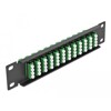 Krosownica światłowodowa 10&quot; 12-portowa LC Quad 1U zielona Delock 66777