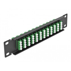 Krosownica światłowodowa 10" 12-portowa LC Quad 1U zielona Delock 66777