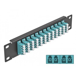 Krosownica światłowodowa 10" 12-portowa LC Quad 1U morska czarna Delock 66779