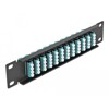 Krosownica światłowodowa 10&quot; 12-portowa LC Quad 1U morska czarna Delock 66779