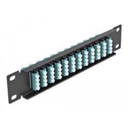 Krosownica światłowodowa 10" 12-portowa LC Quad 1U morska czarna Delock 66779