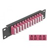 Krosownica światłowodowa 10" 12-portowa LC Quad 1U fioletowa czarna Delock 66780