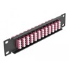Krosownica światłowodowa 10&quot; 12-portowa LC Quad 1U fioletowa czarna Delock 66780