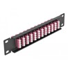 Krosownica światłowodowa 10" 12-portowa LC Quad 1U fioletowa czarna Delock 66780
