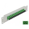 Krosownica światłowodowa 10&quot; 12-portowa SC Simplex 1U zielona szara Delock 66782