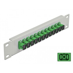 Krosownica światłowodowa 10" 12-portowa SC Simplex 1U zielona szara Delock 66782