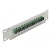 Krosownica światłowodowa 10&quot; 12-portowa SC Simplex 1U zielona szara Delock 66782