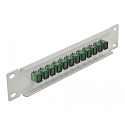 Krosownica światłowodowa 10" 12-portowa SC Simplex 1U zielona szara Delock 66782