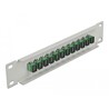 Krosownica światłowodowa 10" 12-portowa SC Simplex 1U zielona szara Delock 66782