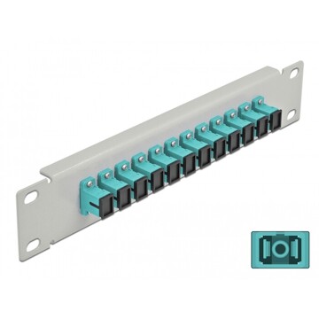 Krosownica światłowodowa 10" 12-portowa SC Simplex 1U morska szara Delock 66784
