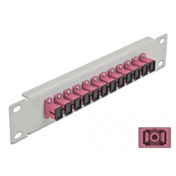 Krosownica światłowodowa 10" 12-portowa SC Simplex 1U fioletowa szara Delock 66785