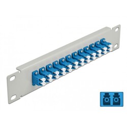 Krosownica światłowodowa 10" 12-portowa LC Duplex 1U szara Delock 66786