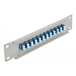 Krosownica światłowodowa 10" 12-portowa LC Duplex 1U szara Delock 66786
