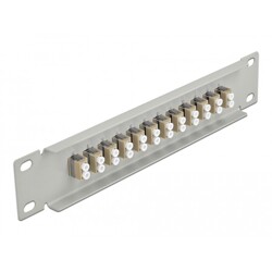 Krosownica światłowodowa 10" 12-portowa LC Duplex 1U beżowa szara Delock 66788