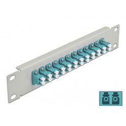 Krosownica światłowodowa 10" 12-portowa LC Duplex 1U morska szara Delock 66789