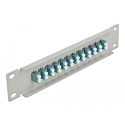 Krosownica światłowodowa 10" 12-portowa LC Duplex 1U morska szara Delock 66789