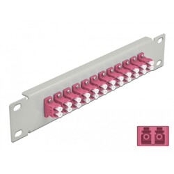 Krosownica światłowodowa 10" 12-portowa LC Duplex 1U fioletowa szara Delock 66790