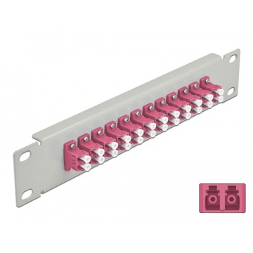 Krosownica światłowodowa 10" 12-portowa LC Duplex 1U fioletowa szara Delock 66790