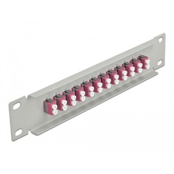 Krosownica światłowodowa 10" 12-portowa LC Duplex 1U fioletowa szara Delock 66790
