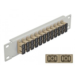 Krosownica światłowodowa 10" 12-portowa SC Duplex 1U beżowa szara Delock 66793