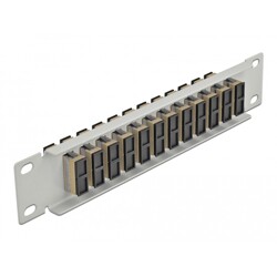 Krosownica światłowodowa 10" 12-portowa SC Duplex 1U beżowa szara Delock 66793