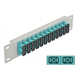 Krosownica światłowodowa 10" 12-portowa SC Duplex 1U morska szara Delock 66794