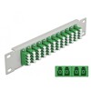Krosownica światłowodowa 10&quot; 12-portowa LC Quad 1U zielona szara Delock 66797