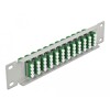 Krosownica światłowodowa 10&quot; 12-portowa LC Quad 1U zielona szara Delock 66797
