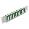 Krosownica światłowodowa 10" 12-portowa LC Quad 1U zielona szara Delock 66797