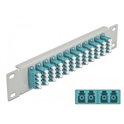 Krosownica światłowodowa 10" 12-portowa LC Quad 1U morska szara Delock 66799