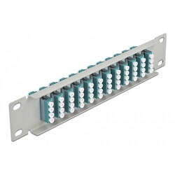 Krosownica światłowodowa 10" 12-portowa LC Quad 1U morska szara Delock 66799