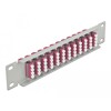 Krosownica światłowodowa 10&quot; 12-portowa LC Quad 1U fioletowa szara Delock 66800