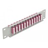 Krosownica światłowodowa 10" 12-portowa LC Quad 1U fioletowa szara Delock 66800