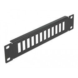 Krosownica światłowodowa 10" 12-portowa SC Duplex / LC Quad 1U czarna Delock 66802