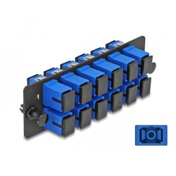 Światłowodowy panel adapterów SC Simplex UPC 12-portowy niebieski Delock 66925
