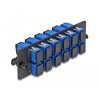 Światłowodowy panel adapterów SC Simplex UPC 12-portowy niebieski Delock 66925