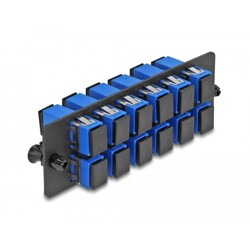 Światłowodowy panel adapterów SC Simplex UPC 12-portowy niebieski Delock 66925