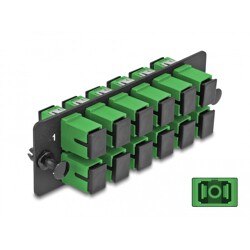 Światłowodowy panel adapterów SC Simplex APC 12-portowy zielony Delock 66926