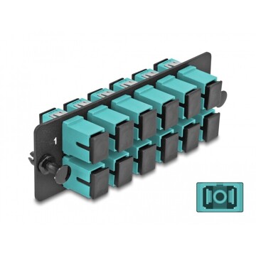 Światłowodowy panel adapterów SC Simplex OM4 12-portowy morski Delock 66928