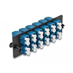 Światłowodowy panel adapterów LC Duplex UPC 12-portowy niebieski Delock 66930