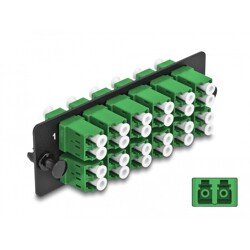 Światłowodowy panel adapterów LC Duplex APC 12-portowy zielony Delock 66931