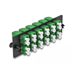 Światłowodowy panel adapterów LC Duplex APC 12-portowy zielony Delock 66931