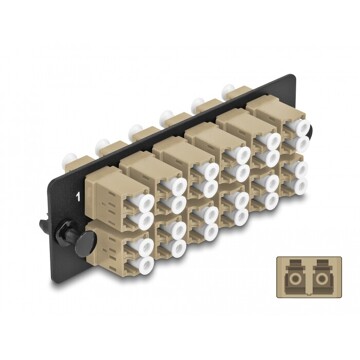 Światłowodowy panel adapterów LC Duplex OM1 / OM2 wielomodowy 12-portowy beżowy Delock 66932