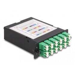 Kaseta światłowodowa HD MPO męskie na 12 x LC Duplex żeńskie 24 włókna jednomodowe polaryzacja A 9/125 µm Delock 66937