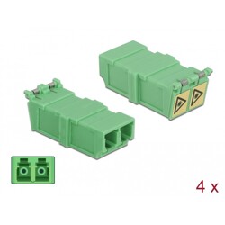 Adapter światłowodowy LC Duplex żeńskie do LC Duplex żeńskie z klapką osłonową lasera 4 szt. Delock 85927