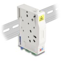 Skrzynka przyłączeniowa światłowodu na szynę DIN z uchwytem na spawy i 2 x SC Simplex Delock 85935