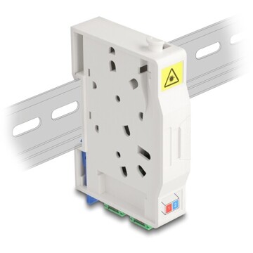 Skrzynka przyłączeniowa światłowodu na szynę DIN z uchwytem na spawy i 2 x SC Simplex Delock 85935