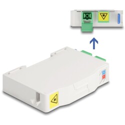 Skrzynka przyłączeniowa światłowodu na szynę DIN z uchwytem na spawy i 2 x SC Simplex Delock 85935